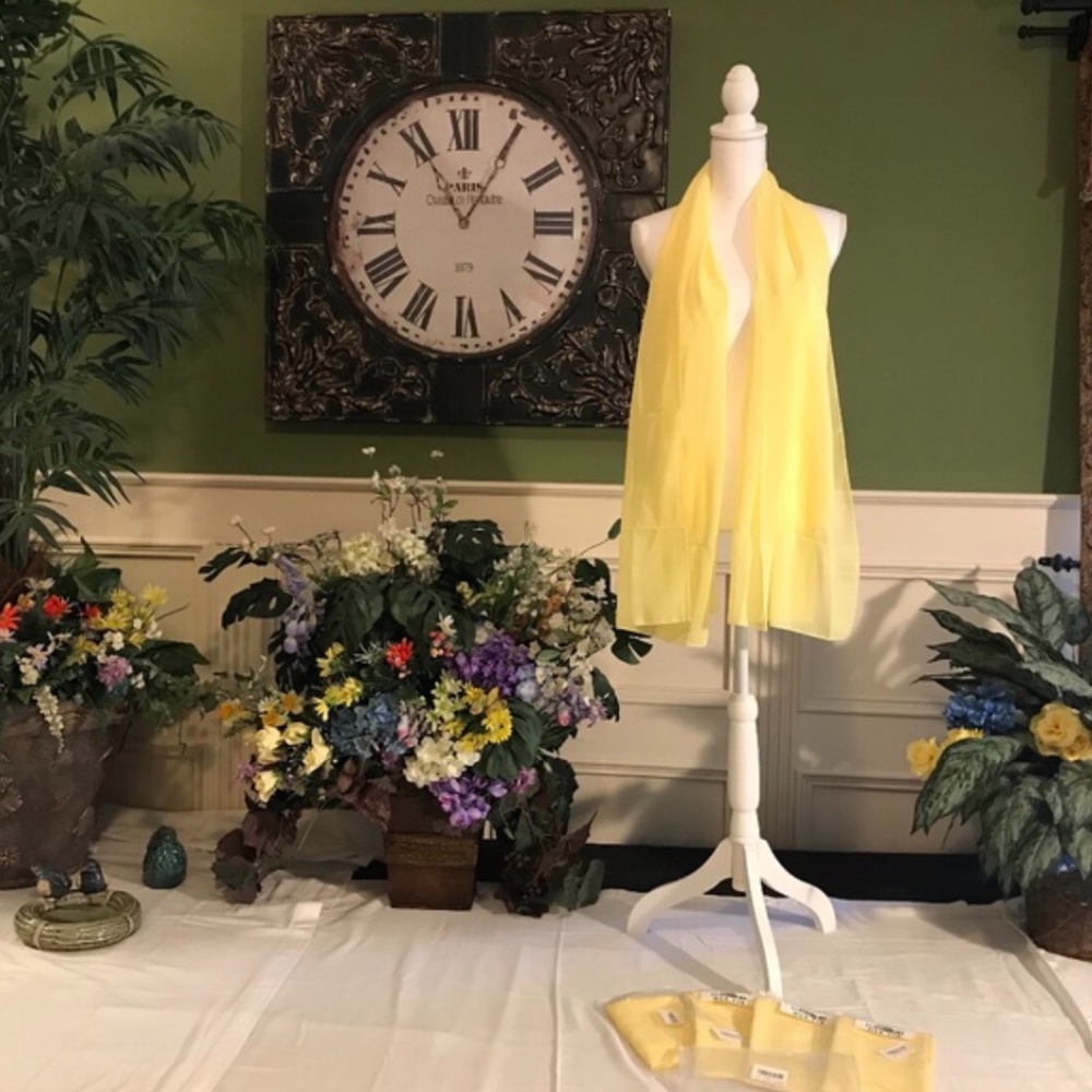 Yellow Chiffon scarf Long